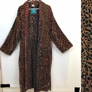 KIMPTON HOTELS Long LEOPARD Cotton ROBE LUXURY EUC